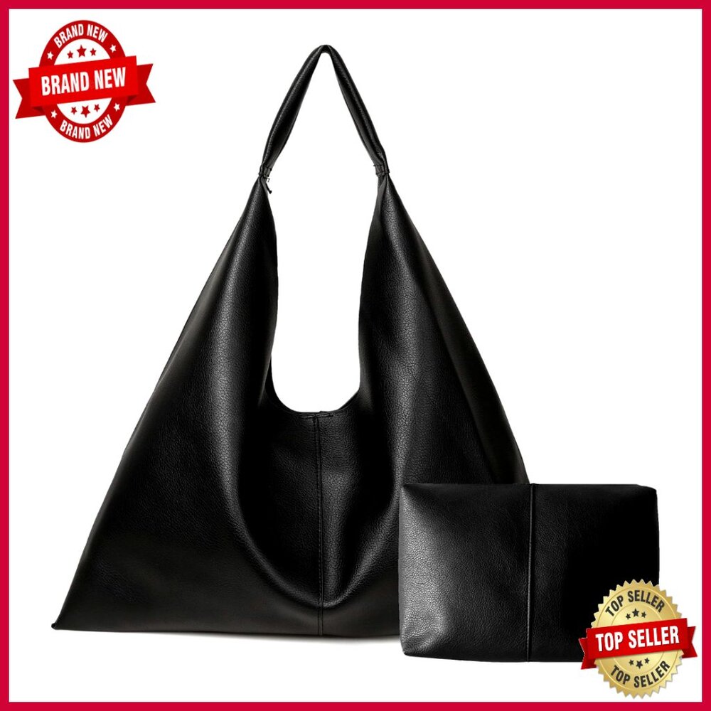 Large Vegan Leather Tote Bag, Oversized Hobo Work Bag, Magnetic Closure